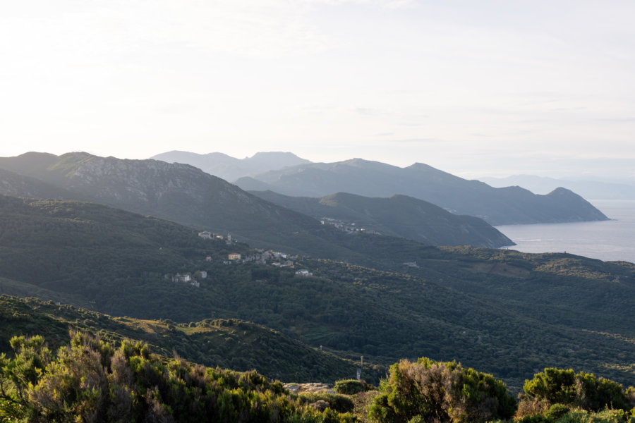 Point de vue sur Centuri et le Cap Corse au moulin Mattei