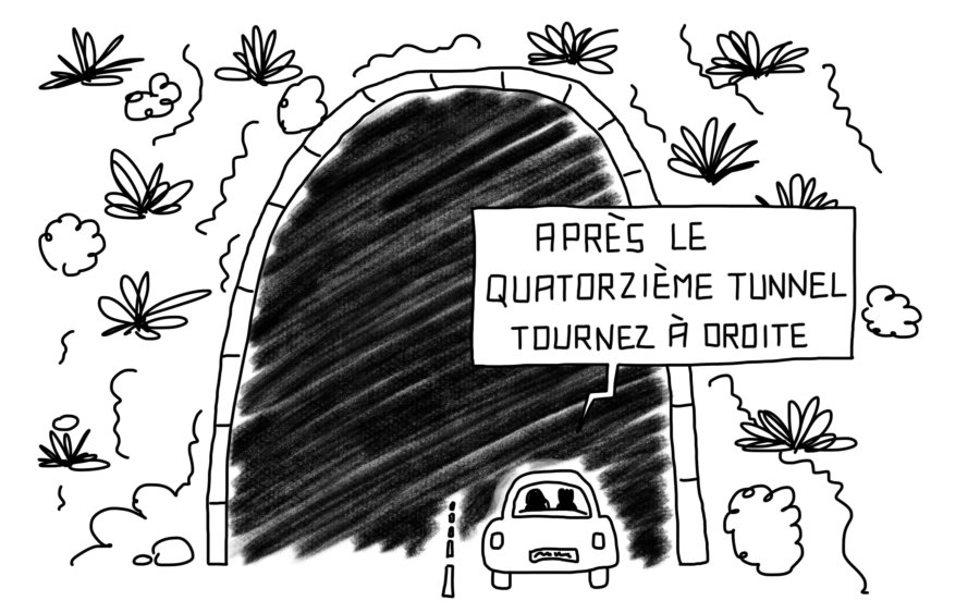 Dessin : les tunnels à Madère