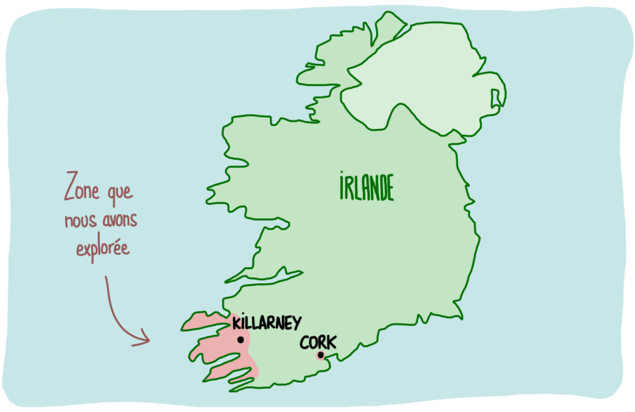 Carte de notre voyage en Irlande