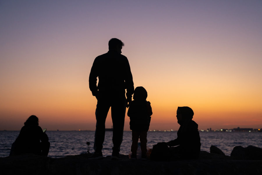 Coucher de soleil devant le Bosphore à Kadikoy