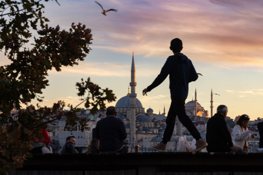 Coucher de soleil à Istanbul depuis Galata