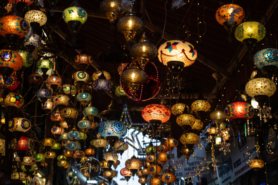 Lampes du grand bazar à Istanbul