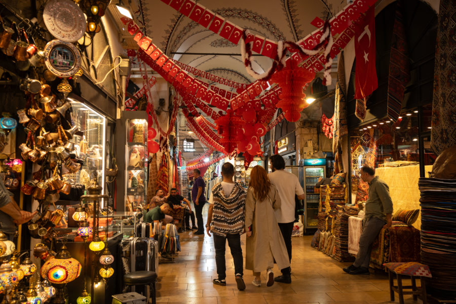 Visite du grand bazar à Istanbul, Turquie