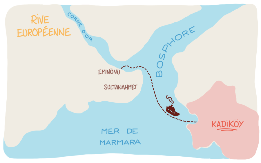 Carte : le quartier de Kadiköy à Istanbul