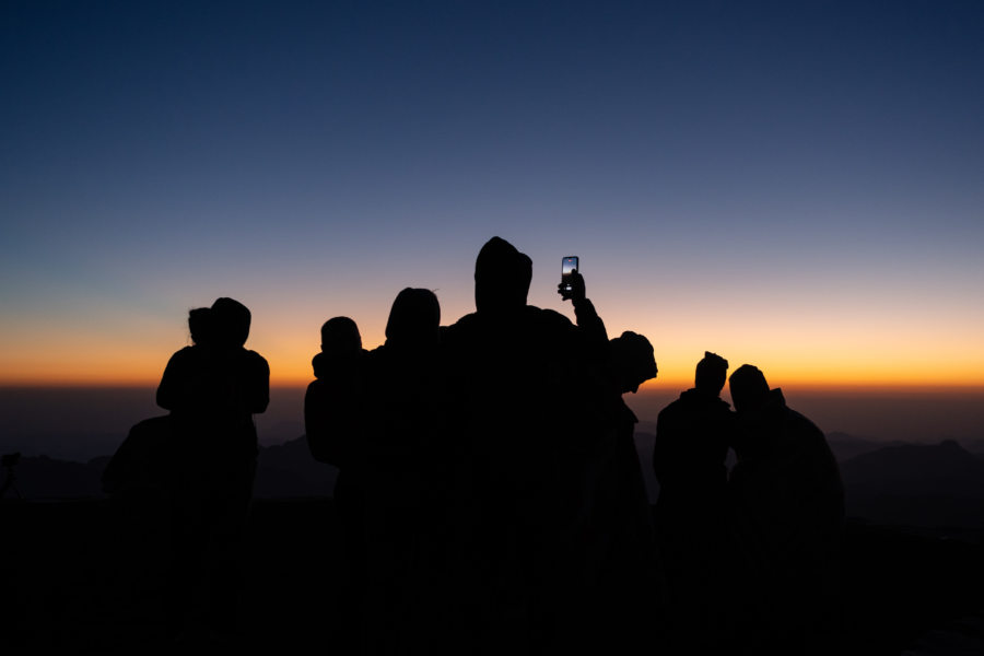 Lever de soleil depuis le Mont Sinaï, Egypte