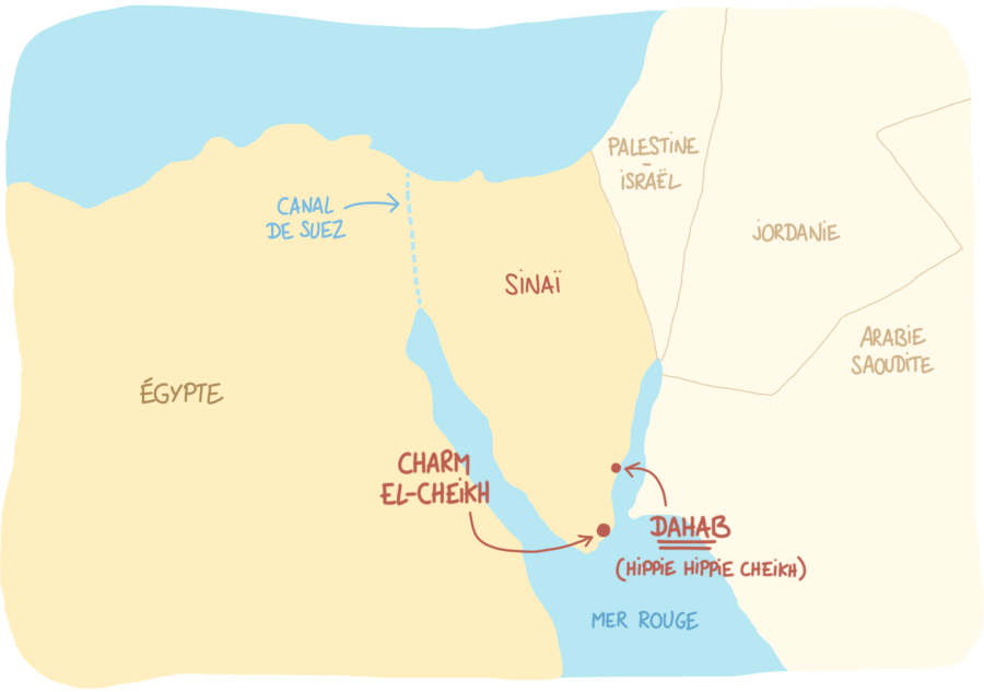 Carte du Sinaï avec Dahab