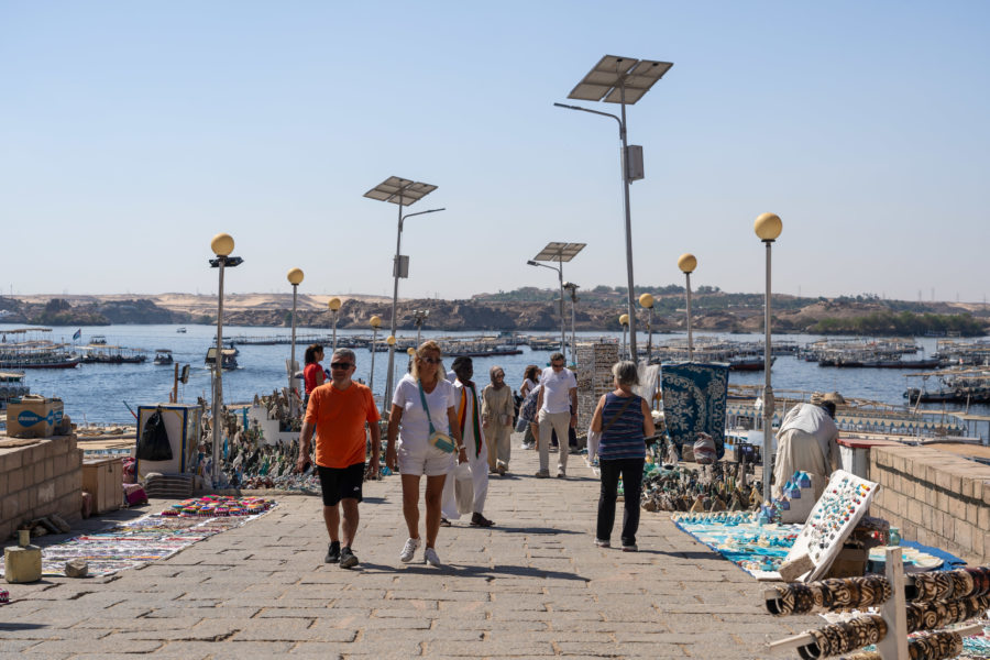 Quai pour la traversée vers le temple de Philae en Egypte