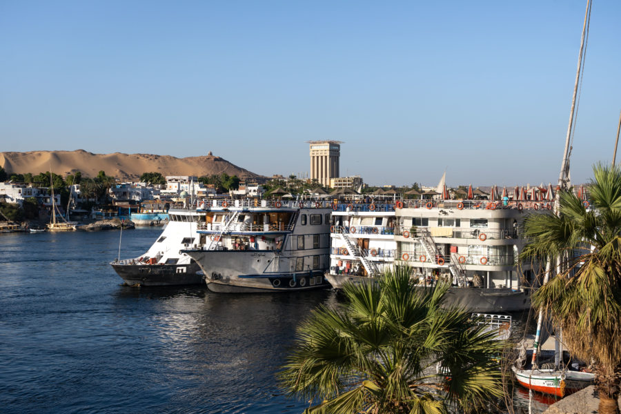 Bateaux de croisière sur le Nil à Assouan