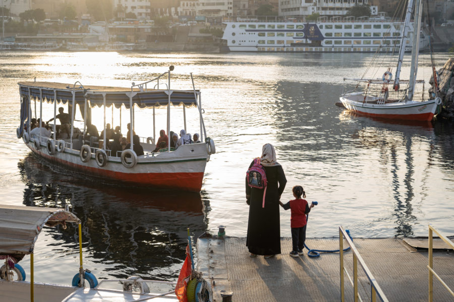 Ferry public entre Assouan et l'île Elephantine, Egypte