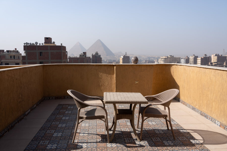 Hôtel avec vue sur les pyramides de Gizeh