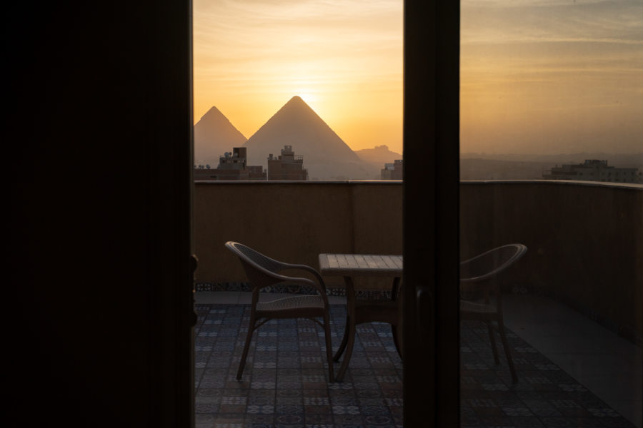 Hôtel avec vue sur les pyramides de Gizeh