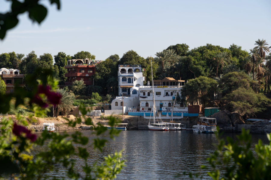 Vue île Elephantine depuis le jardin botanique