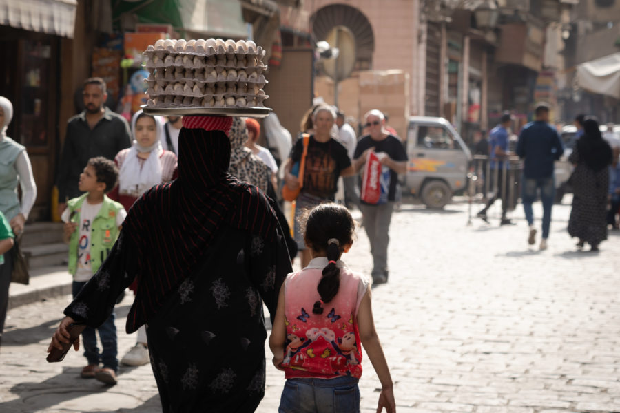 Oeufs sur la tête, rue du bazar du Caire