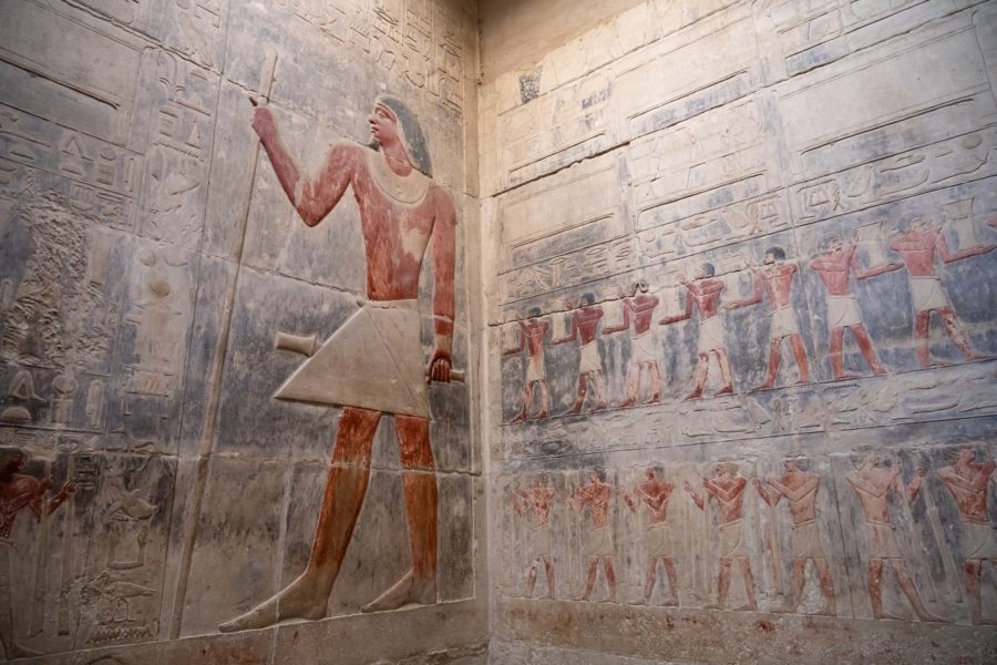 Peintures dans la pyramide de Cagemni à Saqqarah