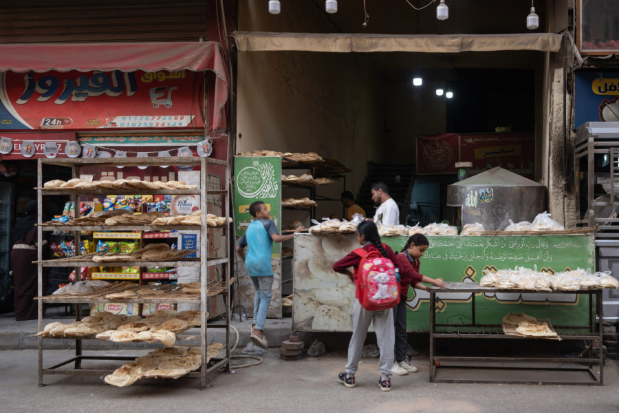 Scène de rue à Gizeh, Egypte