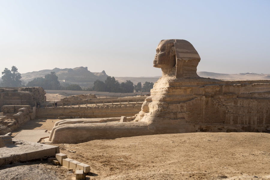 Profil du sphinx à Gizeh, visite des pyramides