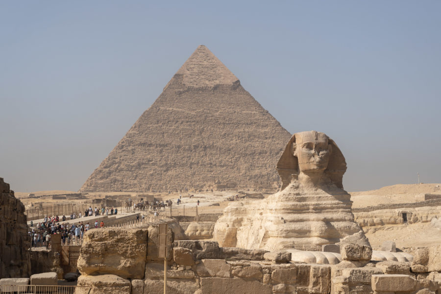 Sphynx et pyramide Khephren, Gizeh