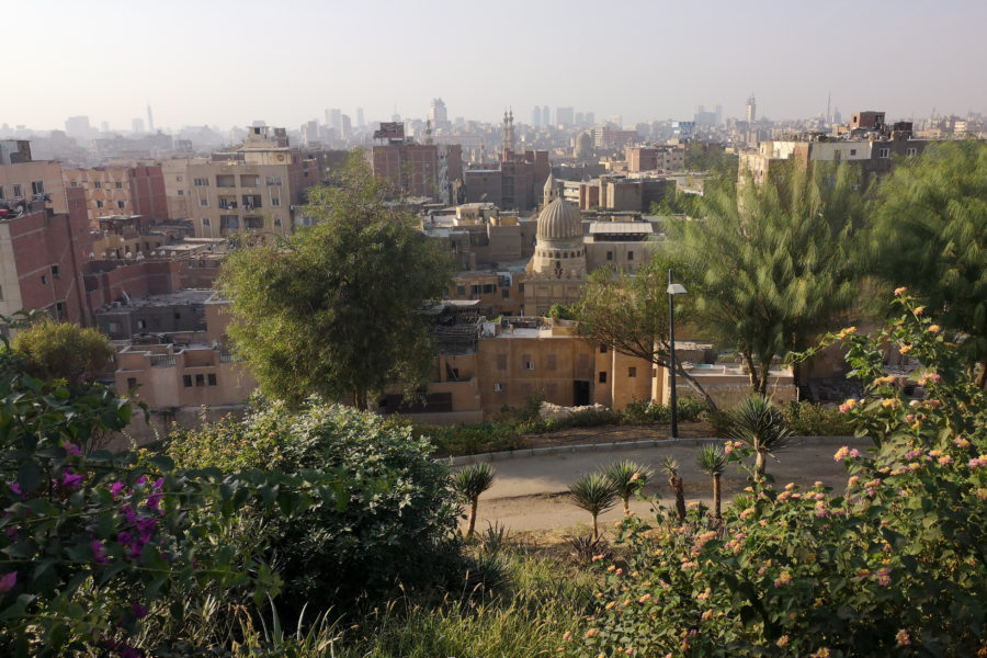 Vue depuis le parc Al Azhar au Caire