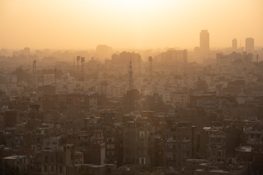 Le Caire au coucher du soleil depuis la citadelle de Saladin