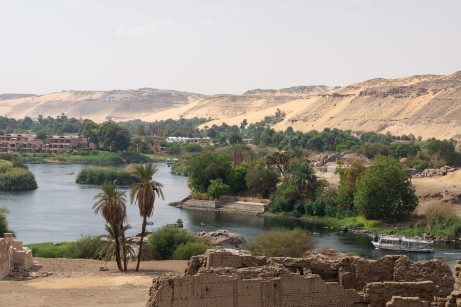 Vue sur le Nil, Zone archéologique d'Assouan