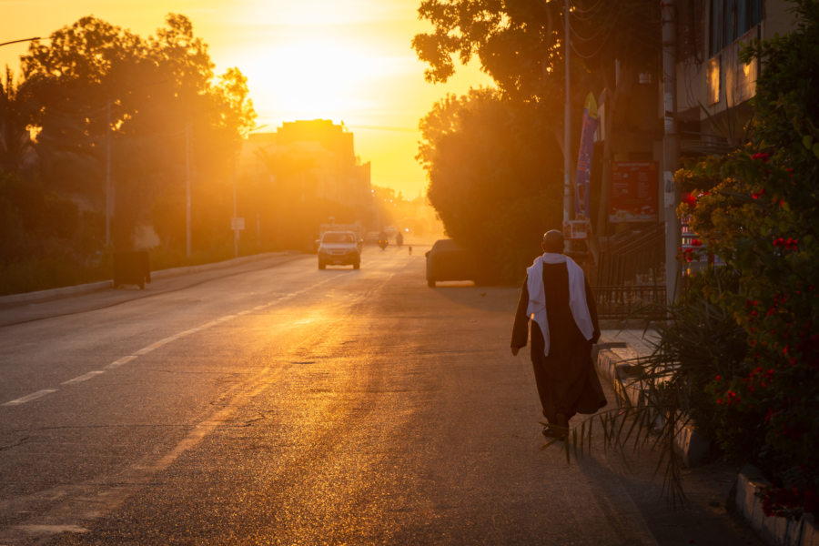 Lever de soleil à Louxor, Egypte