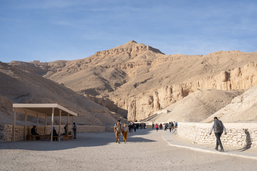 Entrée de la vallée des rois à Louxor, Égypte