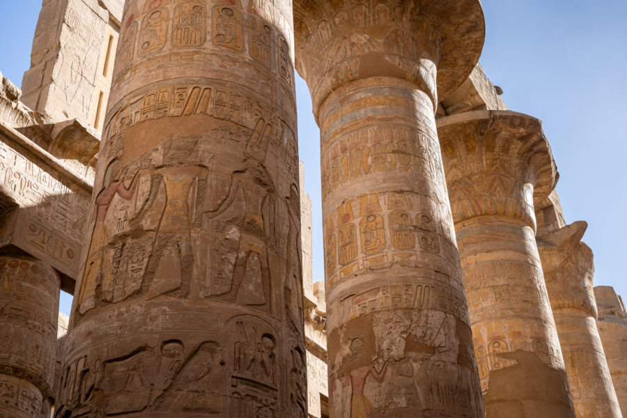 Salle hypostyle, visite du temple de Karnak