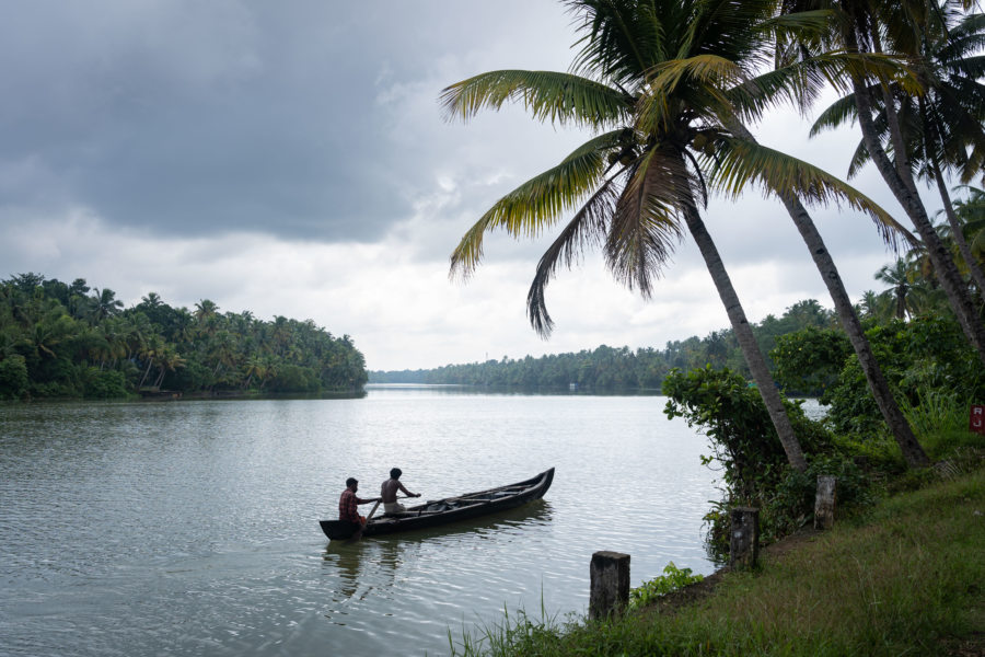 Munroe Island sous la mousson, pirogue et backwaters