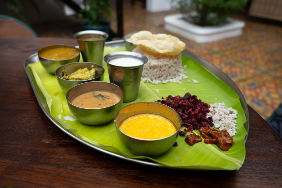 Thali végétarien à Cochin, Kerala