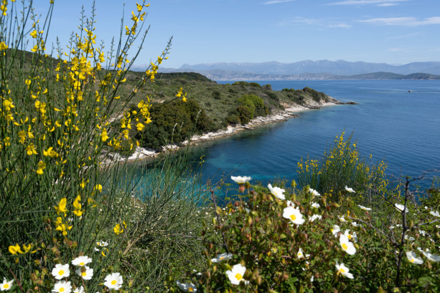 Randonnée au nord-est de Corfou le long de la mer