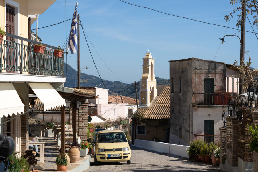 Village de Pelekas à Corfou, Grèce