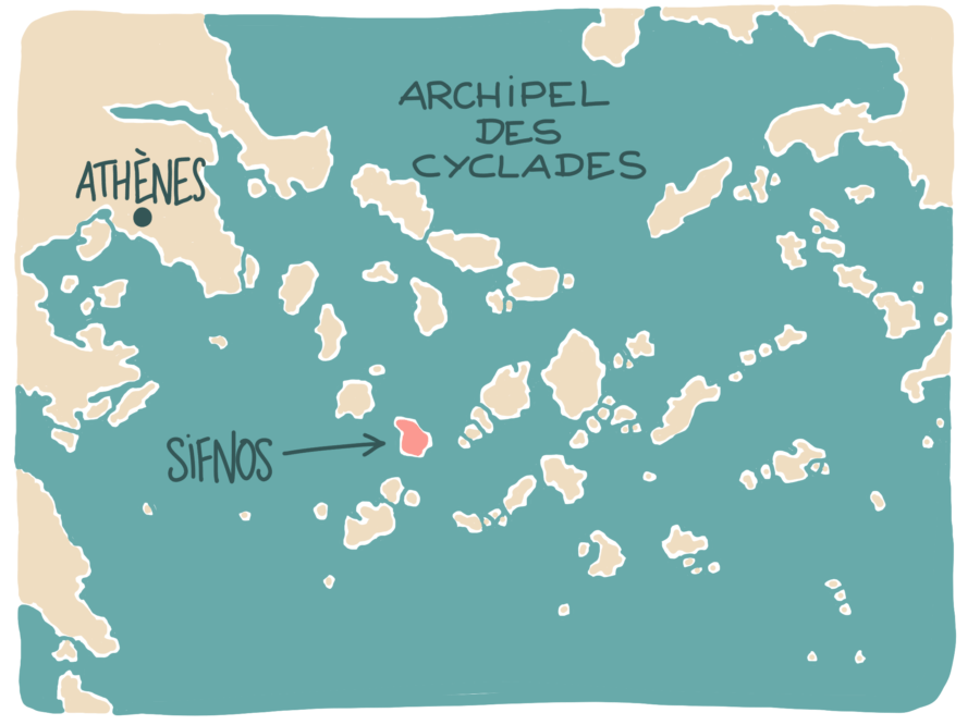 Carte de Sifnos dans les Cyclades