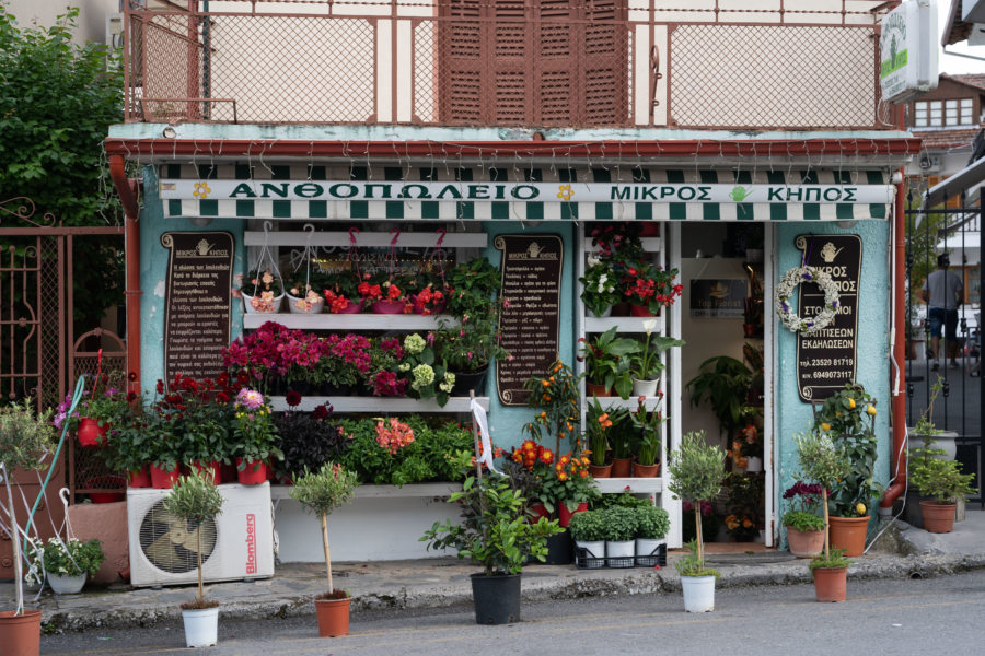 Fleuriste à Litochoro, Grèce