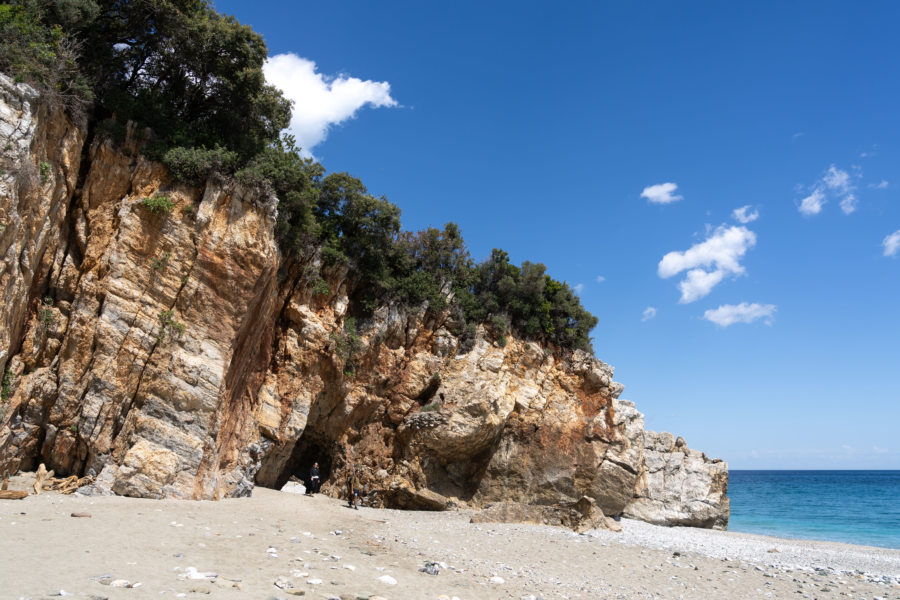 Plage de Milopotamos en Grèce