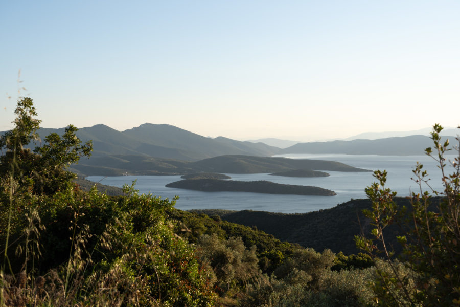 Route entre Lafkos et Chorto, paysage du Pélion