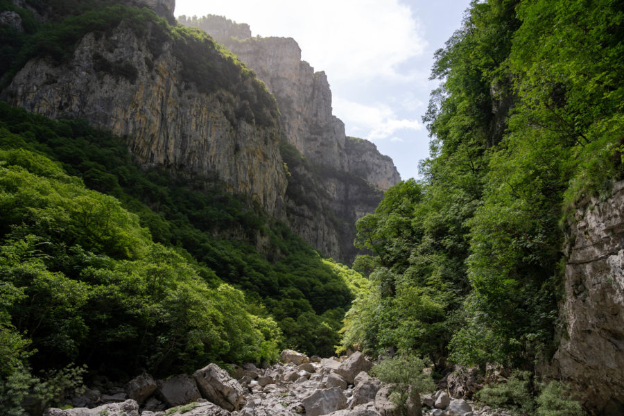 Randonnée dans les gorges de Vikos près de la rivière