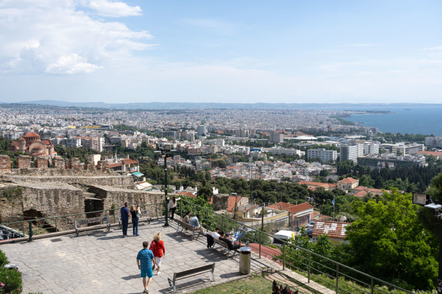 Vue panoramique sur Thessalonique depuis la tour du Trigonion